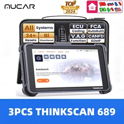 3PCS Thinkscan 689 689BT Diagnostic Tools Bi-Directional OBD2 Scanner with ECU Coding 34 Reset Lifetime Free Update Scan Tool