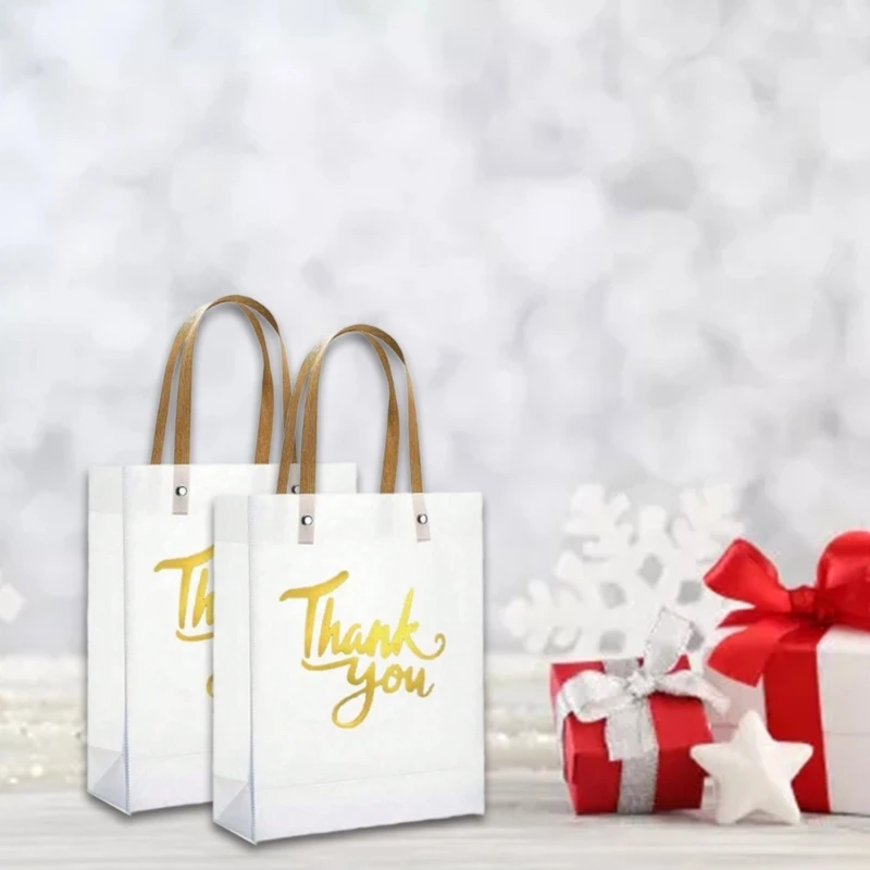 Thank You Paper Gift Bags With Handle Practical Thank You Present Handheld Bags for Retailers Shop Owners and Event