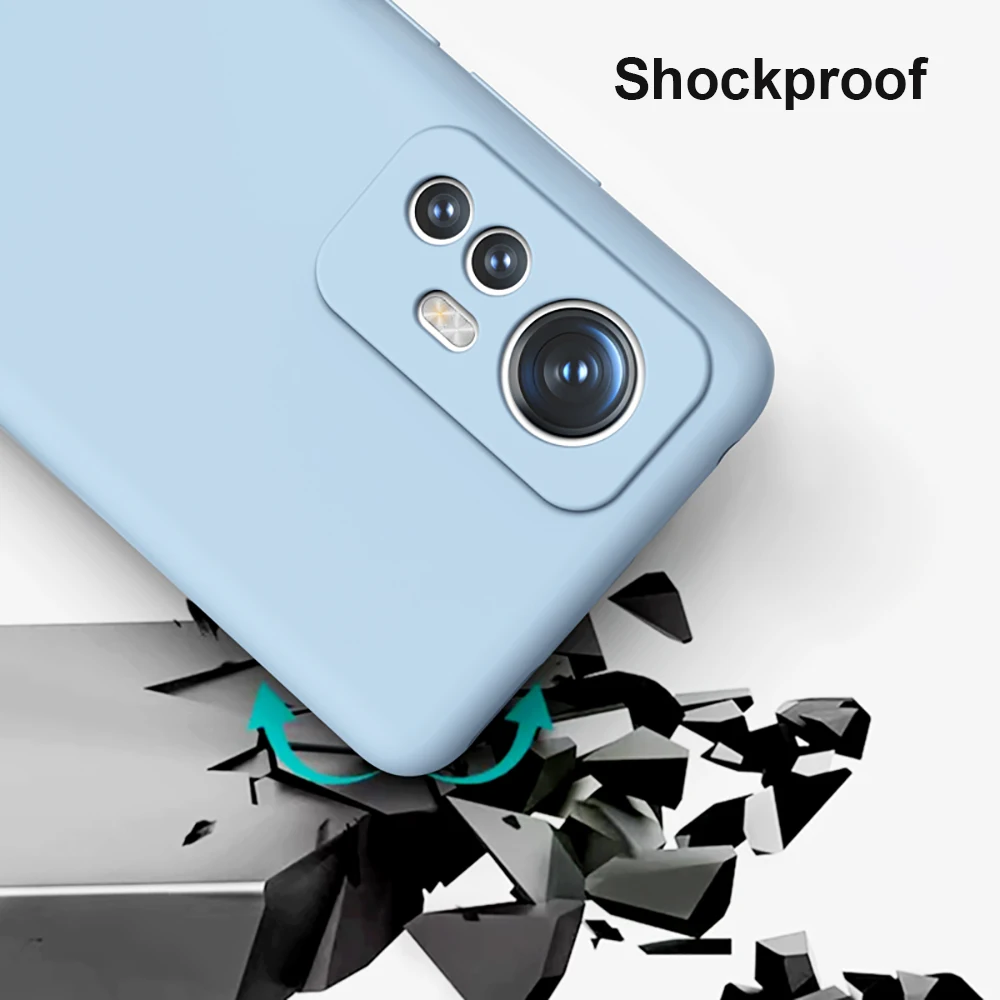Luxury Liquid Silicone Case for Xiaomi 12 12S 12X Pro Phone Case Official Soft Back Cover Camera Protect Capas Skin Funda