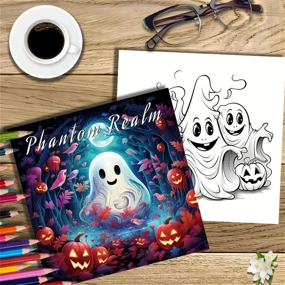 Książka do kolorowania z oryginalnymi wzorami, ulepszony papier, pogrubiona, 22 strony, kolorowe książki z motywem cukierkowej kości, prezent na święta, urodziny, przyjęcie.