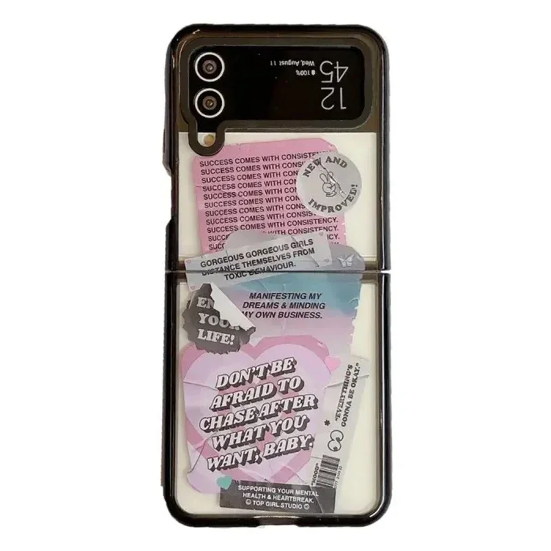 Fashion Phone Case for Samsung Galaxy Z Flip 6 5 4 3 Back Cover for ZFlip 6 Protective Hard Case Shell