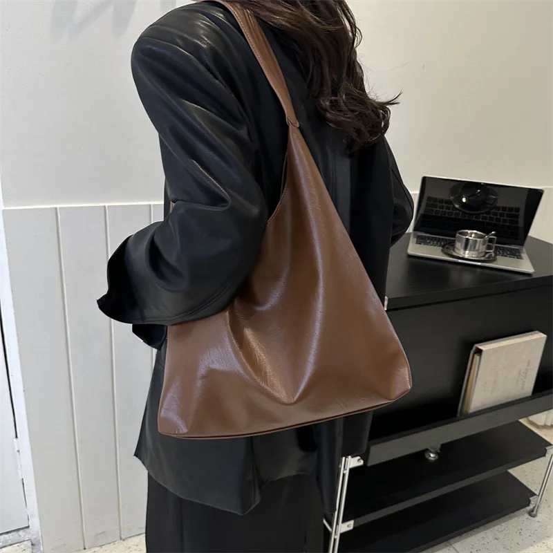 All-Match Women Shoulder Bag Solid Fashion Handbag Crossbody Bag Women's Minimalist PU Leather Bag For Work