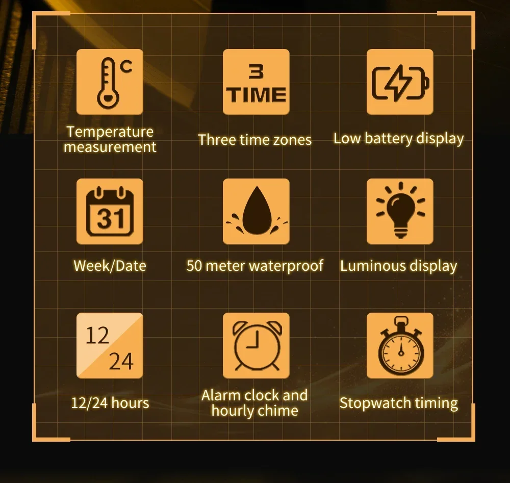 SANDA 3192 ホットセール LED電子スクエアカジュアル多機能温度計ストップウォッチクロノグラフ腕時計