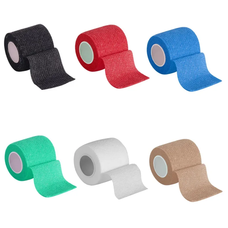 1 Roll Breathable Gauze Medical Bandage Self-adhesive Elastic Bandages for Travel Sports Finger Wrist Bandage Car Emergency Kit