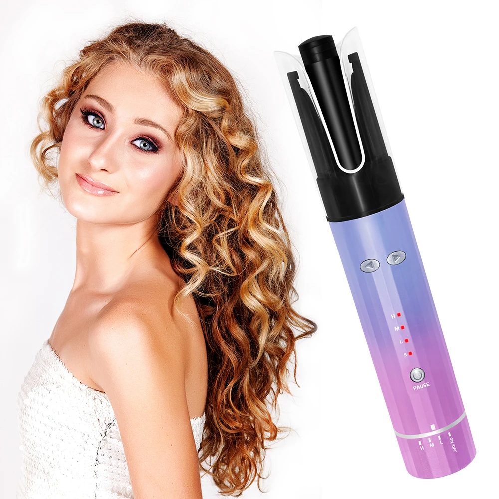 

New Cordless Curling Iron USB Recharge Wireless Auto Rotate Hair Curler Ceramic Automatic Roller 4800mAh Portable Styling Tools