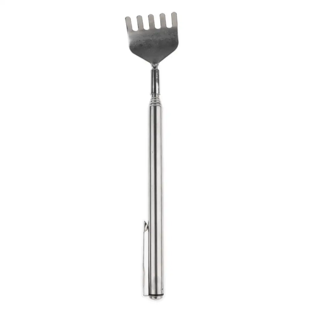 Silver Telescopic Claw Back Scratcher Massage Tool Hand Massager for Body Relaxation Office Home Use