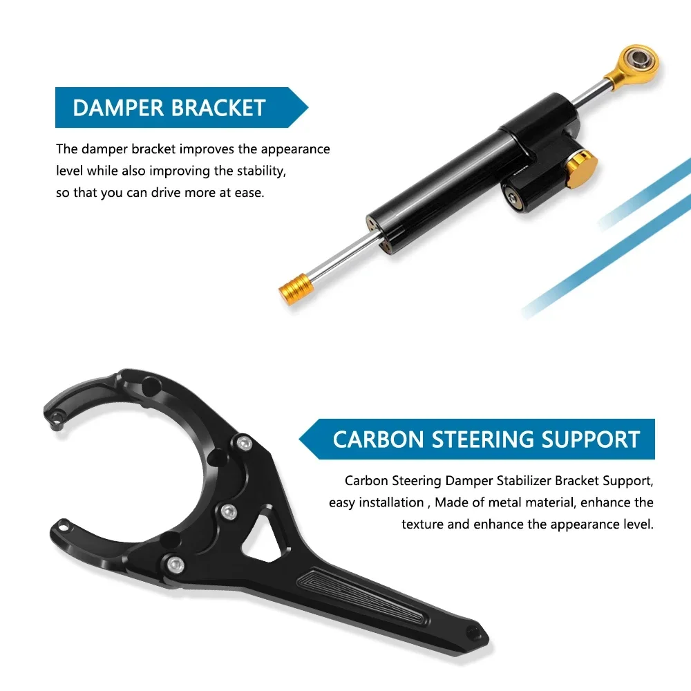 Steering Damper Stabilizer Bracket Support Mount Kit Accessories GSXS GSX-S 1000/F GSXS1000 GSX-S1000F 2016-2021 2022 2023