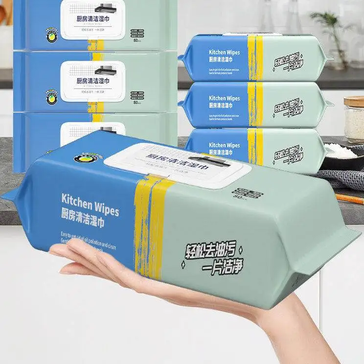 キッチン用ウェットティッシュ-油汚れ除去-厚手オイルスモーカーマシン-強力洗浄-油汚れ除去ウェットティッシュ-大型-厚手クロス