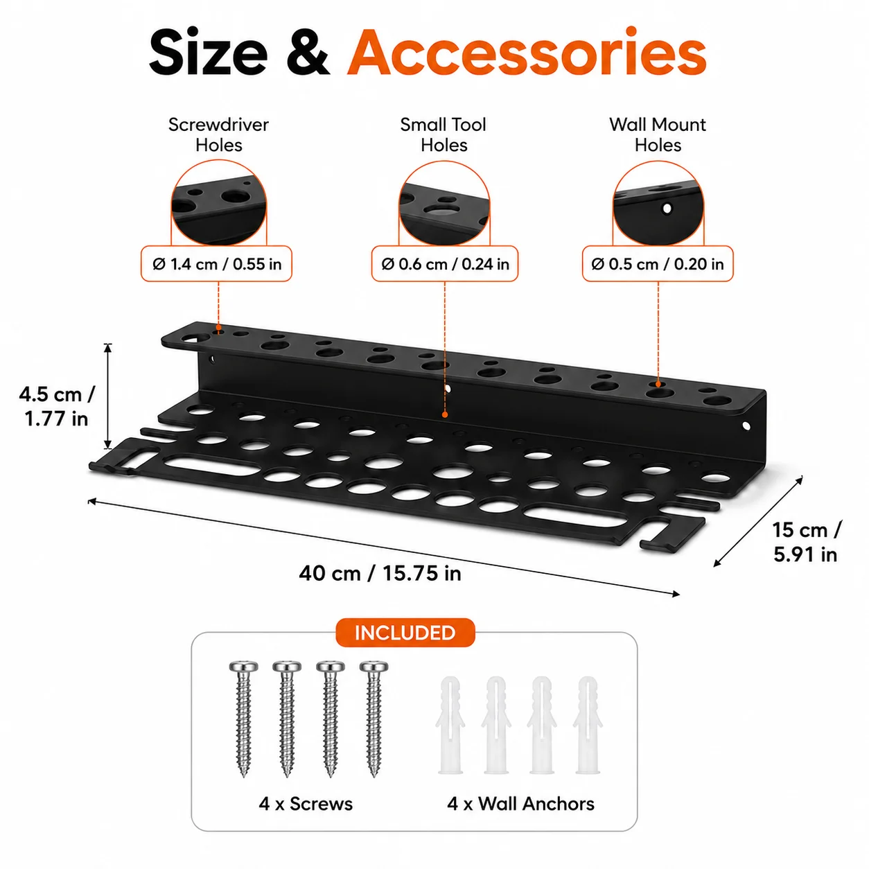 Multi Tool Display Wall Mounted Storage Rack Combination, Suitable for Scenarios Such as Garages and Tool Sheds