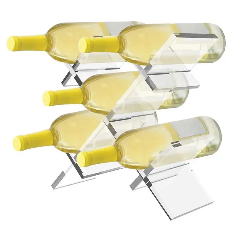 

Wine Bottle Holder Countertop Acrylic Refrigerator Organizer Stackable Wine Holder Bottles Display Shelf Kitchen Organizer