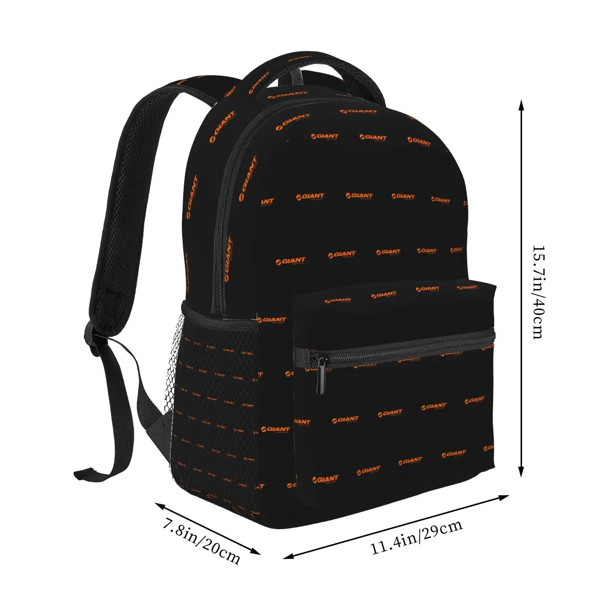 Giant Orange Bike Student Backpack School Bag Hiking Travel Daypack for Boys Girls Fashion Bookbag Shoulder Bags