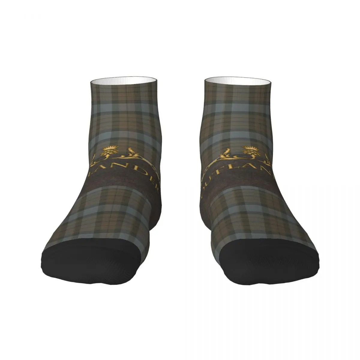 Funny Leather And Tartan Outlander Pattern Socks Women Men Warm 3D Printing Modern Plaid Check Texture Sports Football Socks