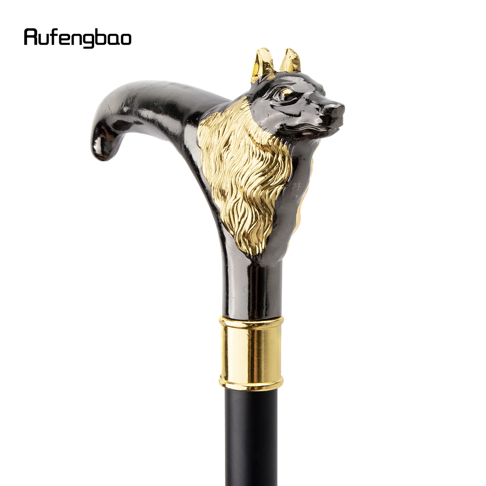 Gold Black Luxury Fox Animal Fashion Walking Stick Decorative Cospaly Vintage Party Fashionable Walking Cane Crosier 93cm