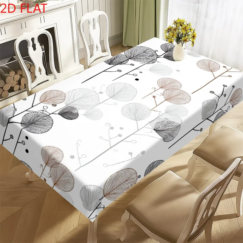 Elegant Nature Leaf Pattern Tablecloth Runner for Dining Room Centerpiece Scandinavian Style Modern Table Decor Linen Fabric Mat