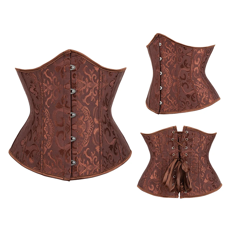 Sexy Gothic Underbust Corset and Waist cincher Bustiers Top Workout Shape Body Belt Plus size Lingerie XS-6XL 8172