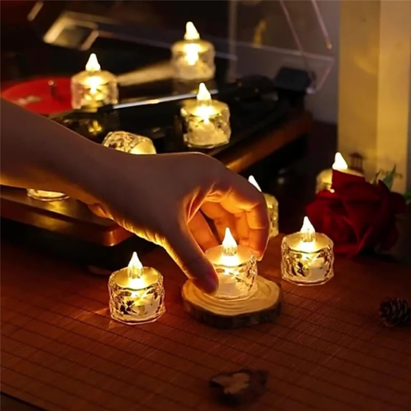 75STO-24 pièces bougies chauffe-plat Led à piles lampe à bougie sans fumée pour les mariages saint valentin Tables à manger (1.42*1.97 pouces)