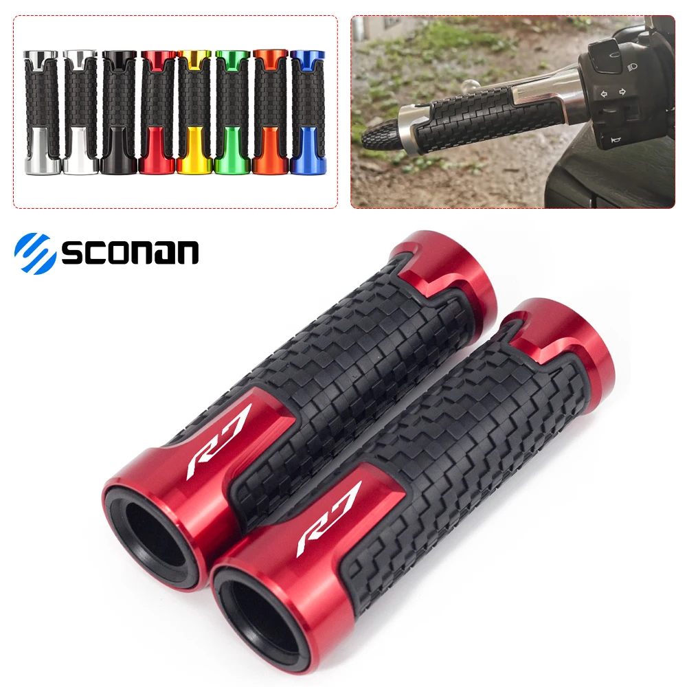 

Universal 7/8"22mm Motorcycle Anti-Slip Handle Bar Handlebar Hand Grips For YAMAHA YZF R7 2021 2022 YZFR7 YZF-R7