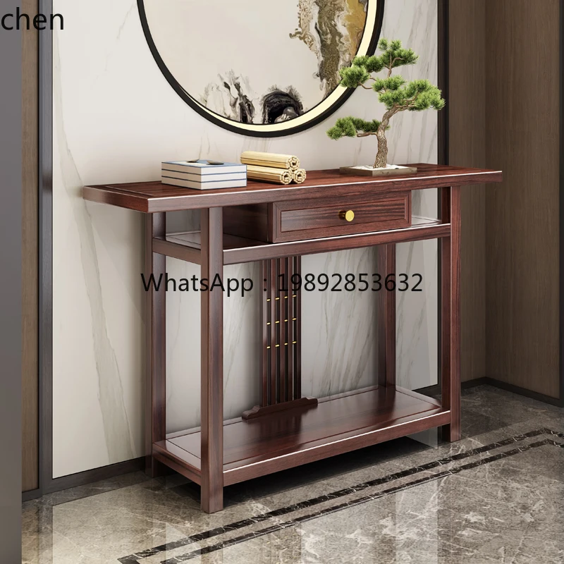 Ebony Wood Entryway Entrance Hall Wall-Mounted Altar Cabinet Console Cabinet Entryway Table