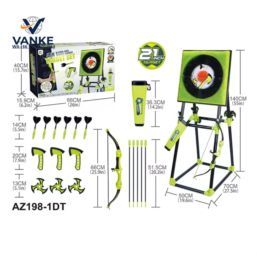 4-in-1 Throwing Target Game Set Includes Axe, Darts, Stars, and Archery Darts Shooting Game Toys Children's