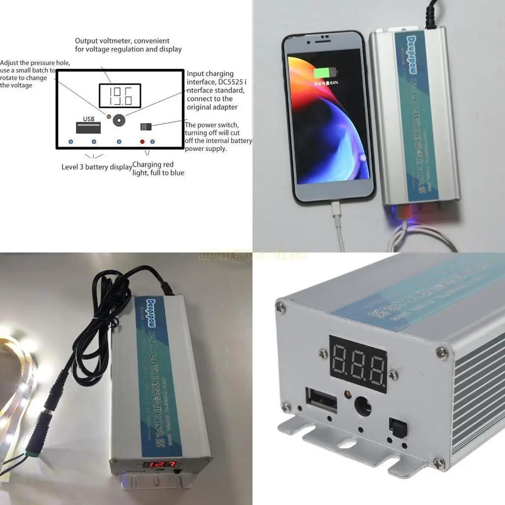 12v-24vのf62c-usb調整出力upsパワーバンク携帯電話ルーターコンピューターle