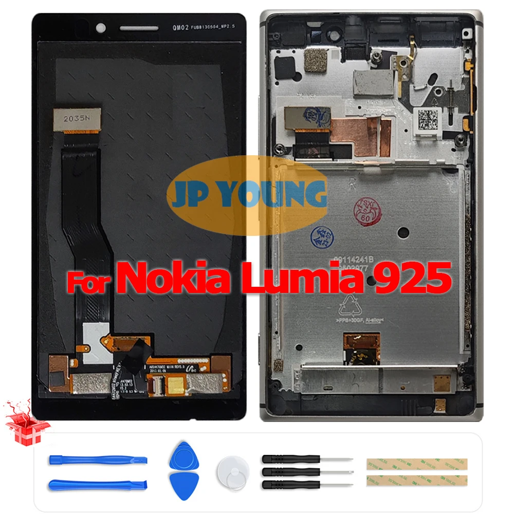 Tela LCD Touch Screen de 4.5 polegadas com Digitalizador e Aro para Nokia Lumia 925 RM-892/RM-893/RM-910 - Peça de Reposição