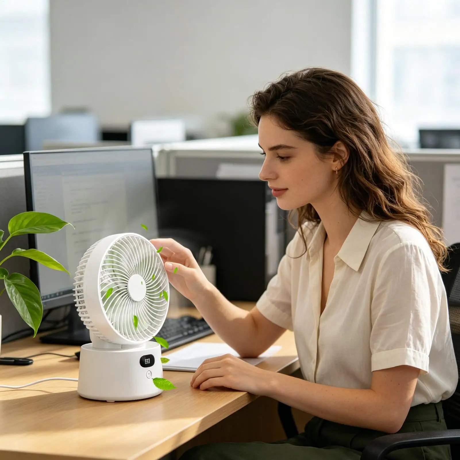 Table Air Circulator Fan Wide-Angle Rechargeable Tabletop Circulating Fan For Bedroom Living Room Office Bedside Traveling Men