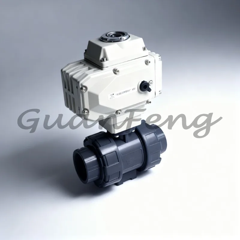 DN40 2‑Way Electric Actuated Plastic Ball Valve, Factory Direct Motorized Automatic Water Control Valve for Pipeline System
