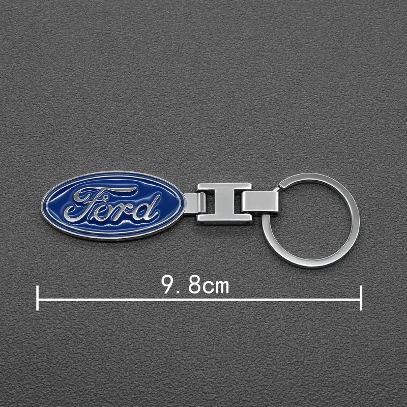 1Pcs Car Styling Logo Emblem 3D Metal Keychains For Ford Fiesta MK7 Mondeo MK4 ST Focus MK1 MK2 MK3 Focus Ring Leather Key Chain