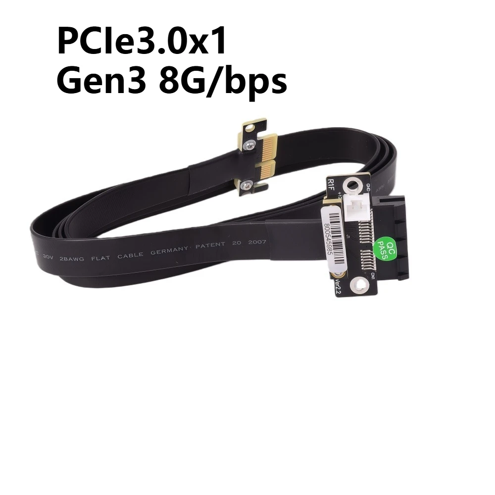 PCI-E 3.0X1 إشارة تمديد الناهض كابل مزدوج 90 درجة الزاوية اليمنى 8G/bps لشبكة الصوت بطاقة USB الاصبع الذهبي 3-100 سنتيمتر