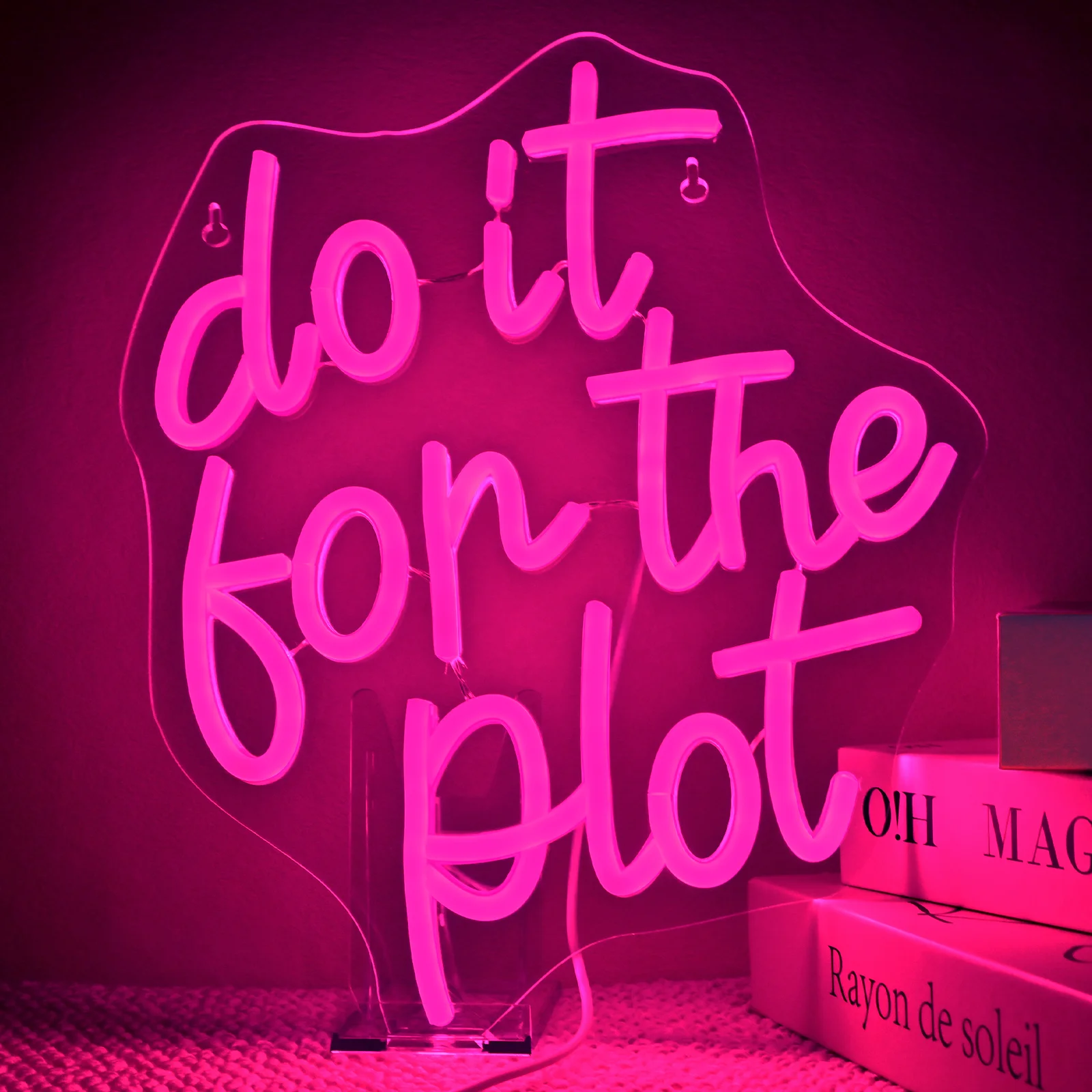 Do It For The Plot Neon Sign Custom For Bedroom Office Party Bar Decor Dimmable Words For Wall Decor By USB Powered Pink Letter