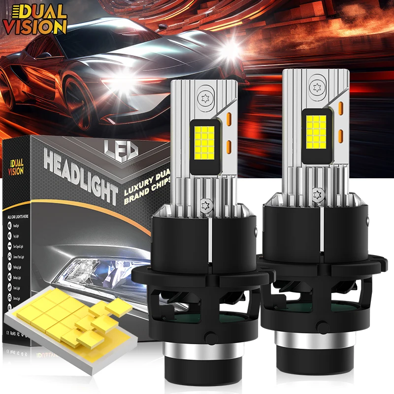 

Dualvision D2S D4S LED Light Plug&Play 9570 CSP D2R D4R Turbo Lamp Canbus 6000K White Super Bright 1:1 Mini Size Headlights 12V