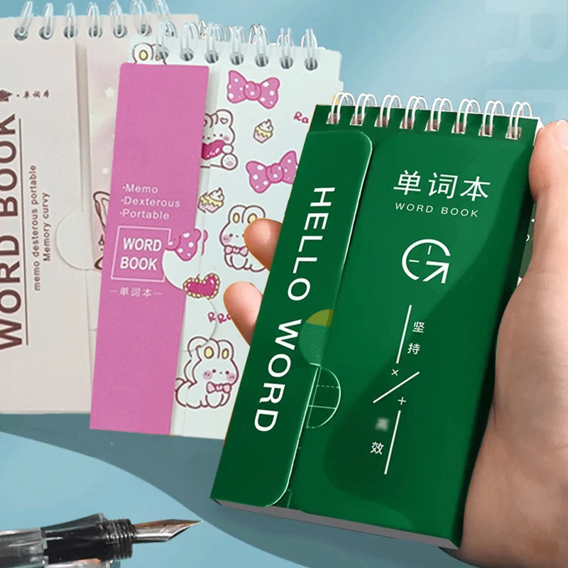 New 1PCS Portable Mini Notebook Pocket Vocabulary Word Book Spiral Notebook Languages Learning Word Check Book School Stationery