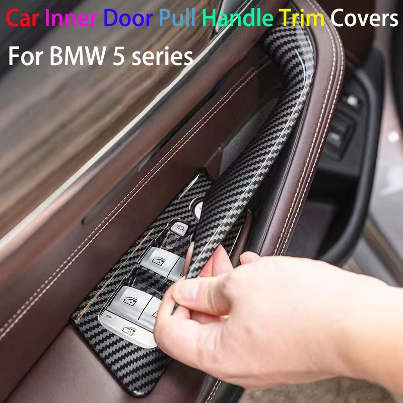 

For BMW 5 Series G30 G38 2018 2019-2021 2022 2023 2/4 PCS Car Inner Door Pull Handle Panel Pull Trim Covers Auto Accessories Fit