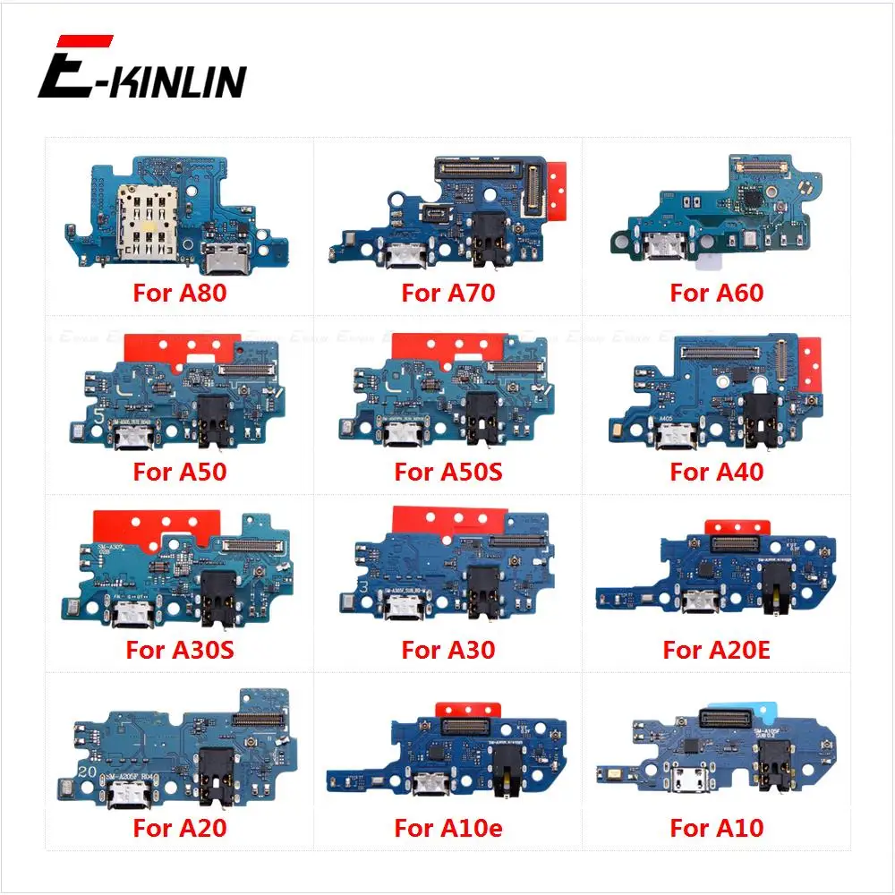Fast Charging Port Connector Board Parts Flex Cable Mic For Samsung Galaxy A80 A70 A60 A50s A50 A40 A30s A30 A20e A20 A10 A10e