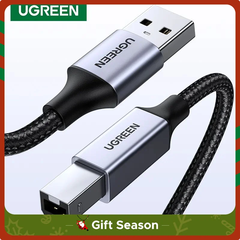 UGREEN-USB 프린터 케이블 USB 2.0, 유형 A, 남성-유형 B, 남성 프린터 스캐너 케이블 코드, HP Canon Lexmark Epson DAC 용 고속