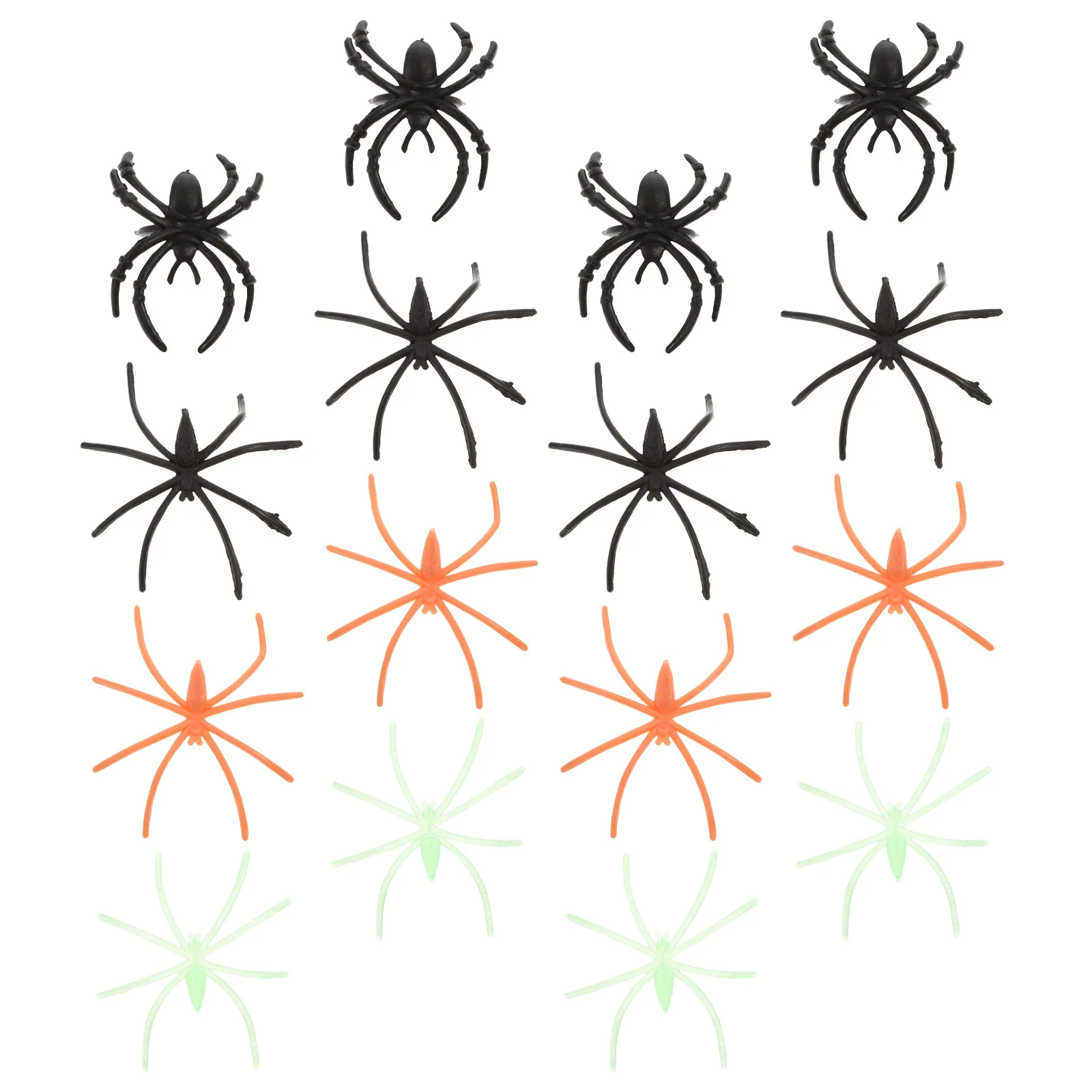 100 pezzi di ornamenti per anelli di ragno che si illuminano al buio di Halloween, forniture per feste, ornamenti di ragno in plastica, anelli decorativi per cosplay