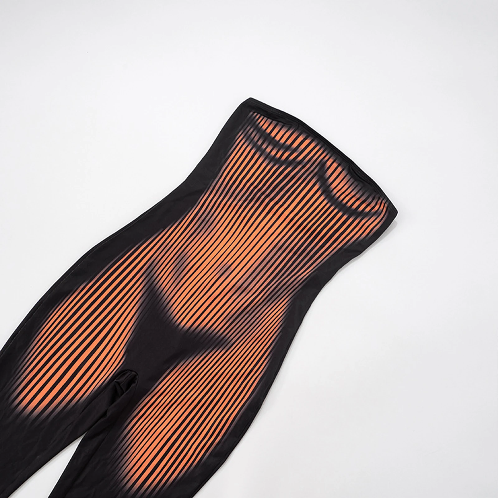 여성 섹시 그라데이션 스트라이프 프린트 롬퍼 점프수트 스트랩리스 백 지퍼 튜브탑 슬림 레깅스 원피스 클럽웨어 레이브 파티