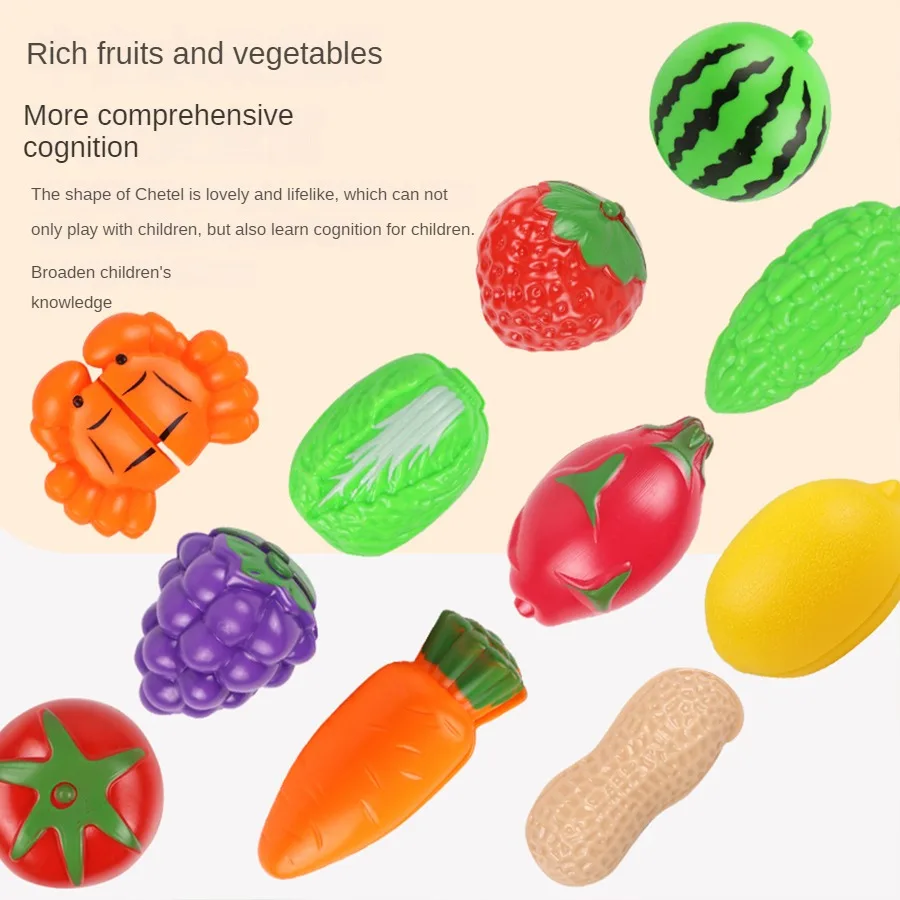 Children\'s House Simulation Cutting Fruit Toys Vegetable Pizza Cutting Music Plastic Toy Fruit Set