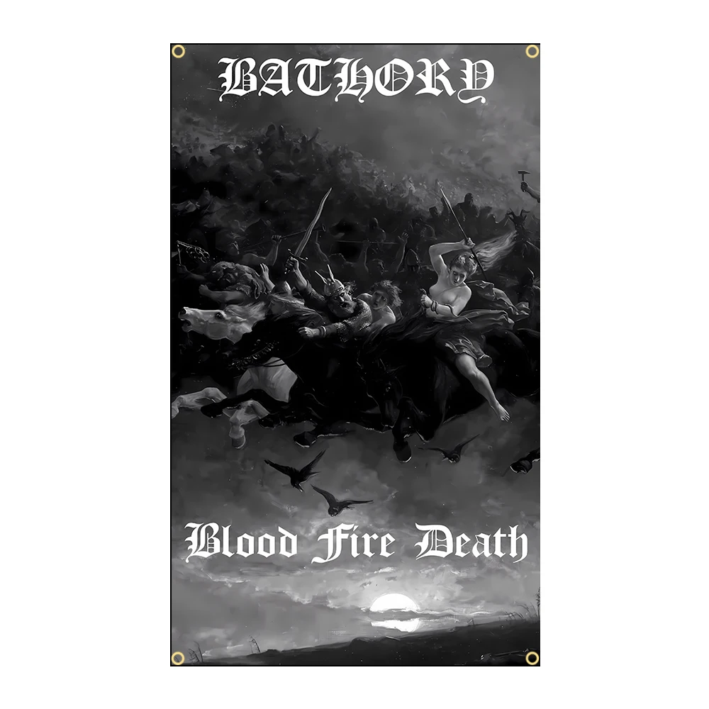 B-Bathorys Heavy Rock Band  Flags Polyester Printed Banner For Decoration