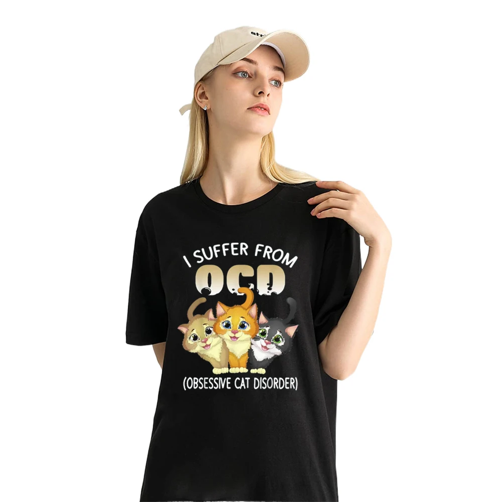 240g Cotton New Limited Edition I Suffer From OCD Obsessive Cat Disorder Pet Lovers Gift Short Sleeve T-Shirt Top