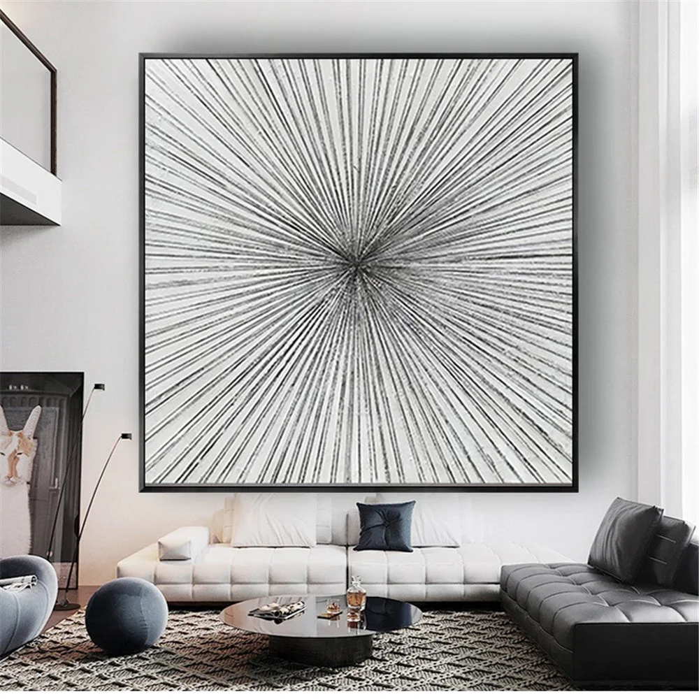 

100% Handmade Laser Line Gold Abstract Oil Painting High Quality Modern Wall Art Pictures Decor Living Room Modern Cuadros Mural