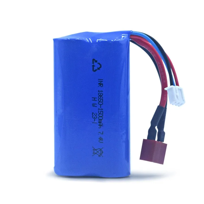 buy more will cheap 18650 lithium battery pack 1500mAh 7.4V 10C aircraft model high-speed vehicle power battery 18650