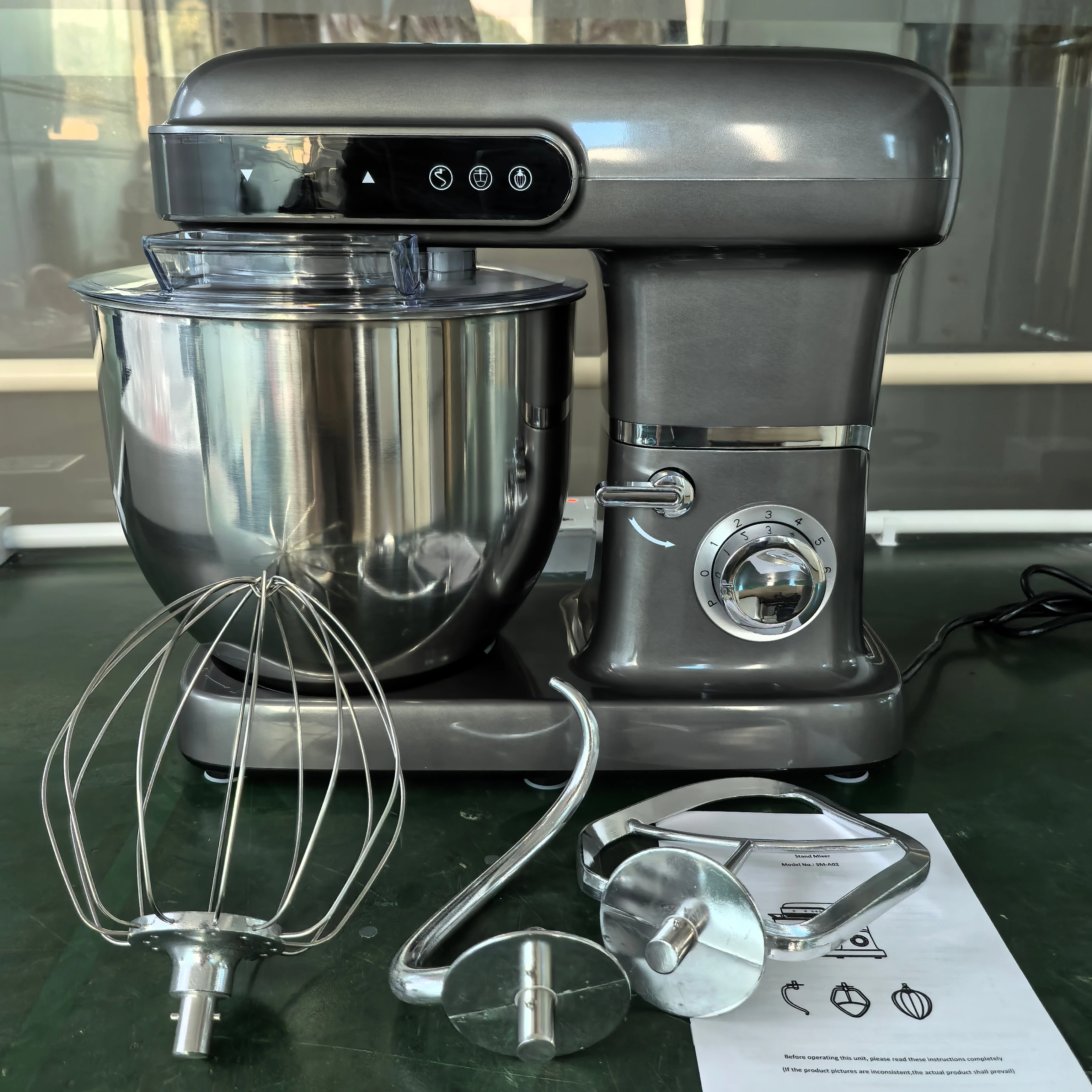 OEM Kitchen 10L 304 Electric Food Mixer With LED Display 9 Speeds Touch Control Dough Cake Mixing Bowl Stand For Baking Cooking