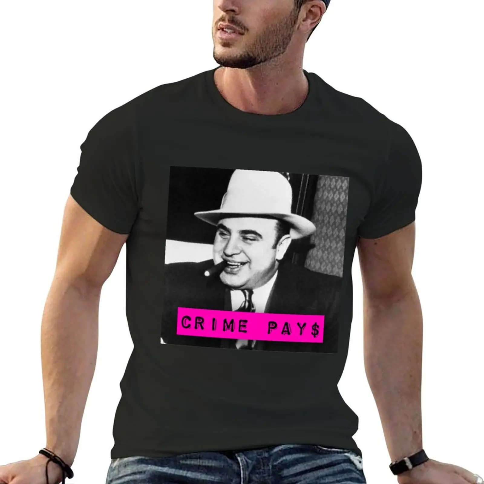 Al Capone T-ShirtCrime Pays feat Al Capone T-Shirt sweat man t shirt graphic t shirt vintage mens graphic t-shirts big and tall