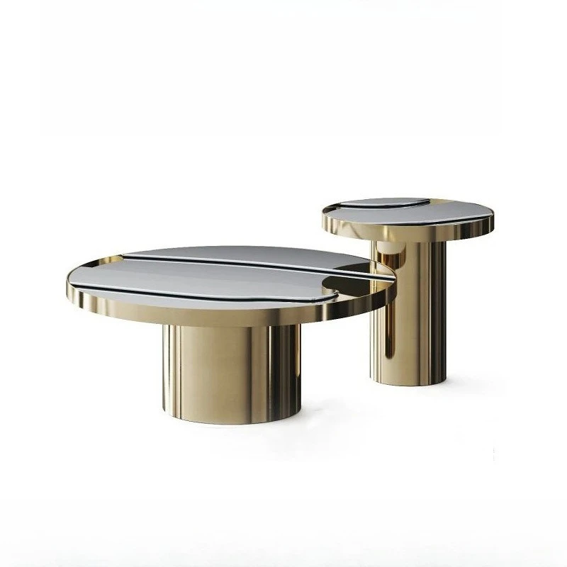 Marble coffee table, household round high-end coffee table