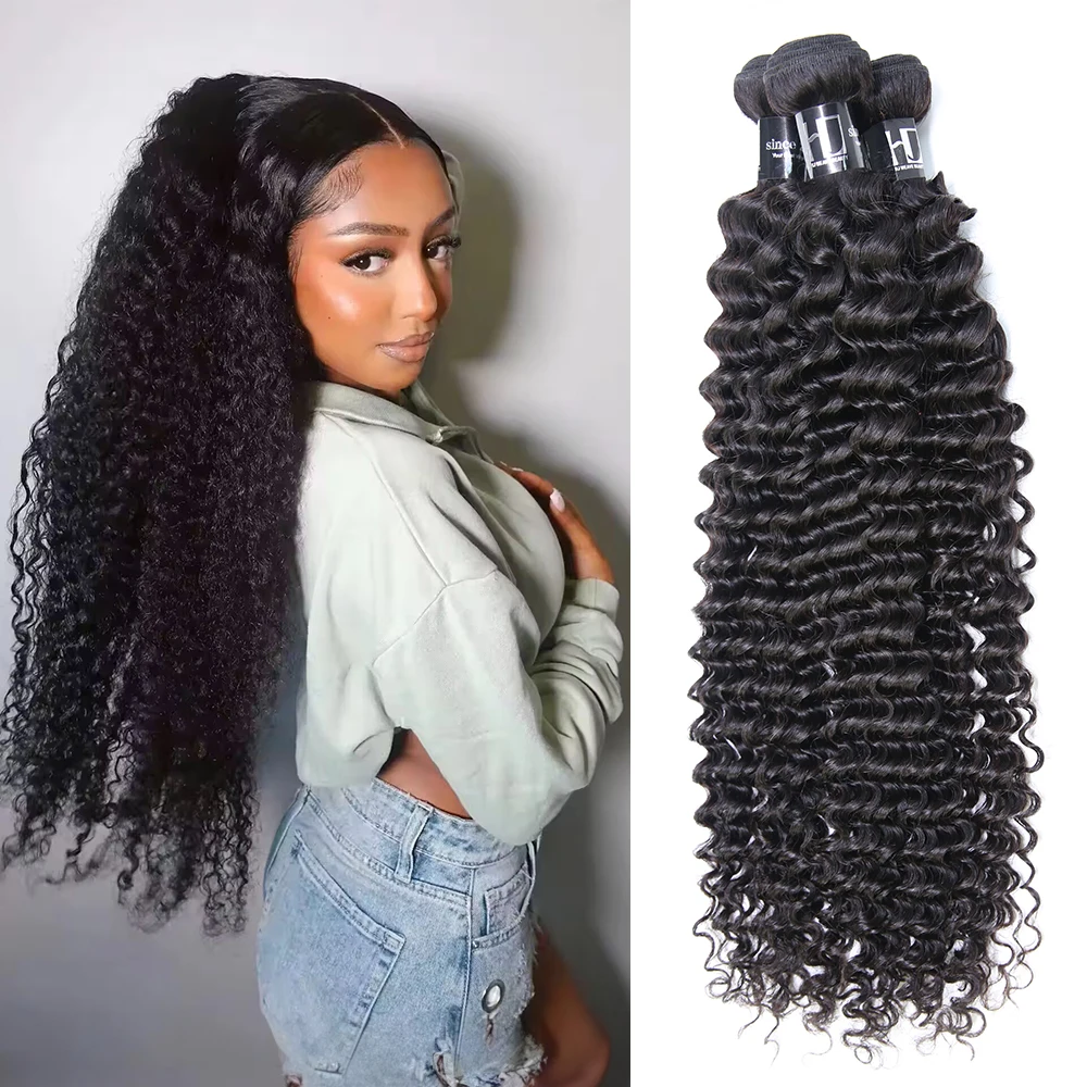 

Необработанные человеческие волосы 100, пучки глубоких волн, бразильское плетение, девственные человеческие волосы, натуральные волосы, пучки вьющихся человеческих волос