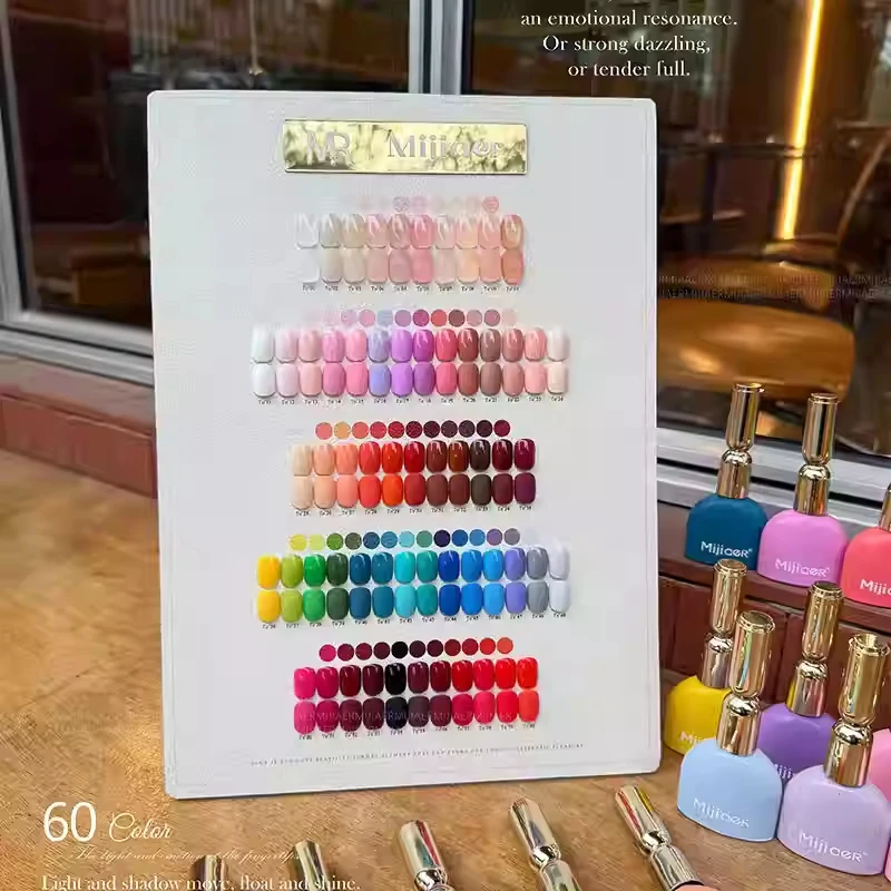 MIJIAER Multicolor 60 Colors Solid Color Nail Gel Set 2025 New Hot Sale Fashion Nail Art Non-toxic UV Gel Nail Salon Wholesale