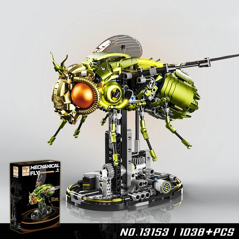 Cyberpunk Mosquito Mechanical Fly Fruit Flies Model Building Block Sets Insect Series Creative Ornaments Animal Model Toys Gift