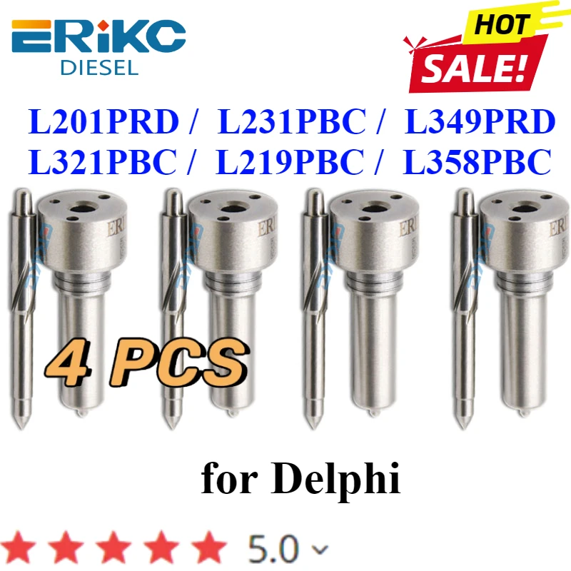 4PCS L201PRD L231PBC L349PRD Common Rail Injector Nozzle L321PBC L219PBC Diesel Sprayer Atomizer L358PBC for DELPHI