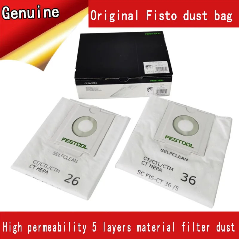 Original authentic Fisto CT26L/36L dust bag dust filter dust bag dry mill dust collector accessories